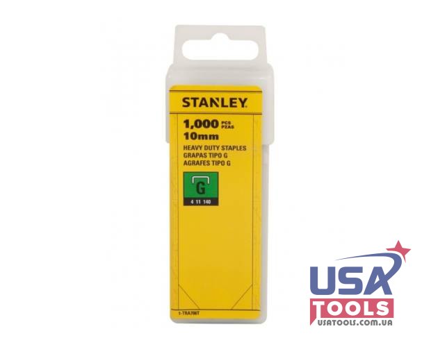 Ударні підсилені скоби 10 мм 1000 шт для степлера в пластиковому кейсі Stanley 1-TRA706T