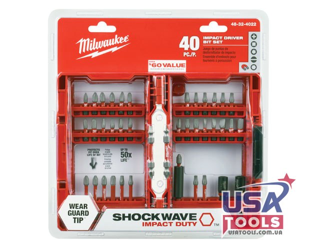 Набір ударних біт 40 шт SHOCKWAVE в кейсі Milwaukee 48-32-4022