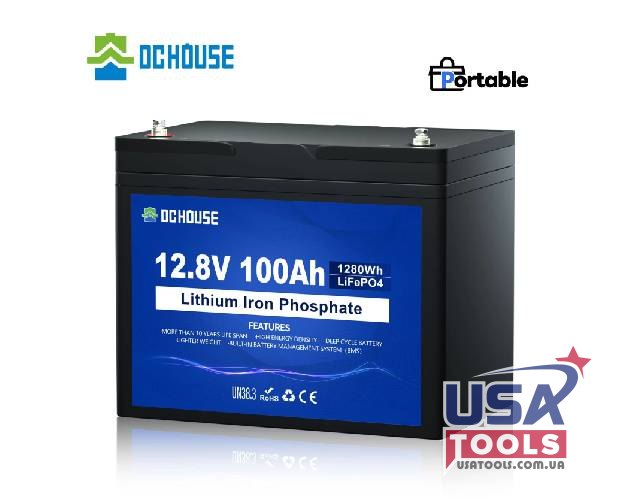 Акумулятор LiFePO4 для ДБЖ BMS 12.8В 100А 1.28Квт G24 DC HOUSE USA